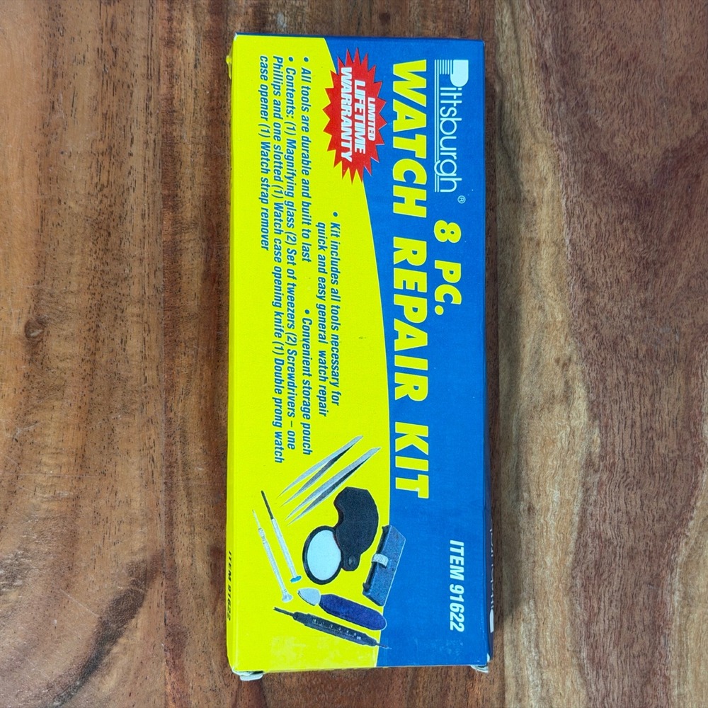 Pittsburgh 8 Pc Watch Repair Kit Item‎ 91622 Blue Storage Pouch New